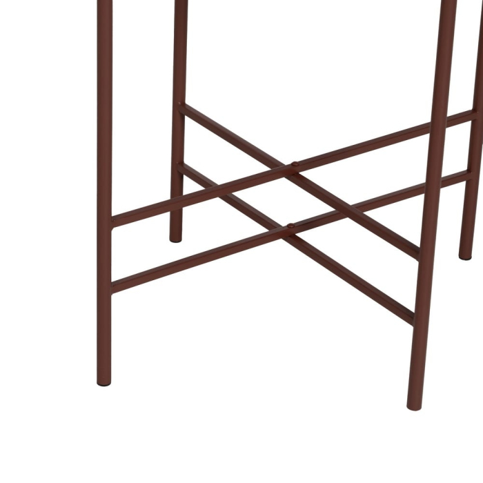 Masă laterală rotundă cu blat din sticlă și structură metalică Tile [6]