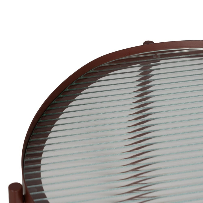 Masă laterală rotundă cu blat din sticlă și structură metalică Tile [4]