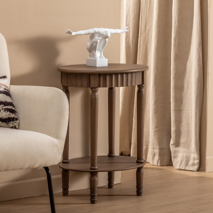 Măsuță Rotundă Lemn Pin CreativDeco - Mobilier Tradițional pentru Living și Dormitor [2]