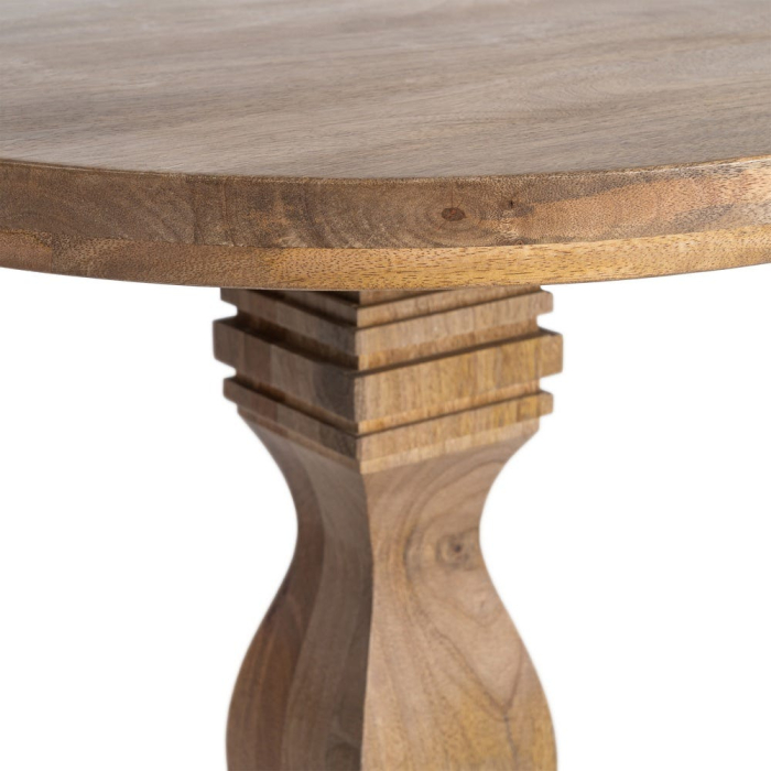 Masă laterală rotundă lemn masiv de mango rustic elegant [4]