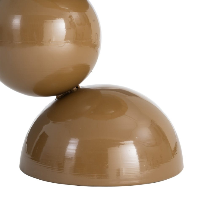 Masă laterală rotundă lemn și metal maro sculpturală [7]