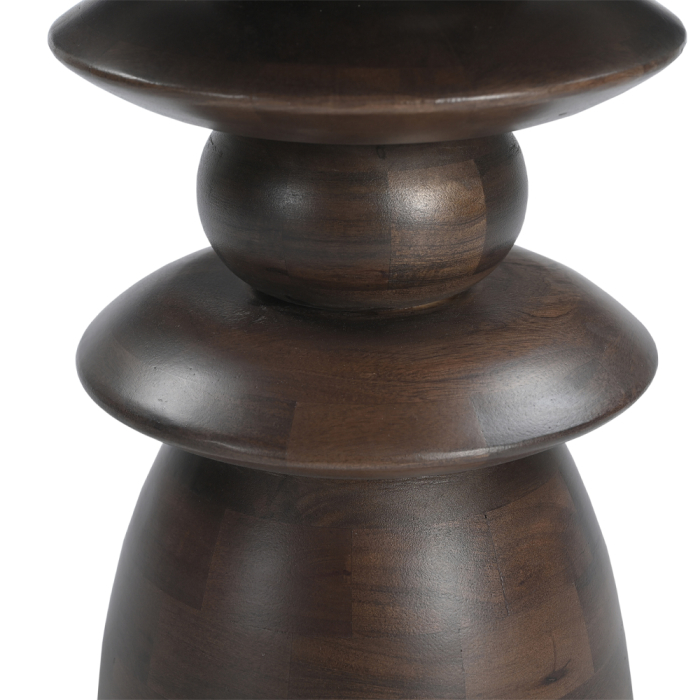 Masă laterală rotundă din marmura crem [4]