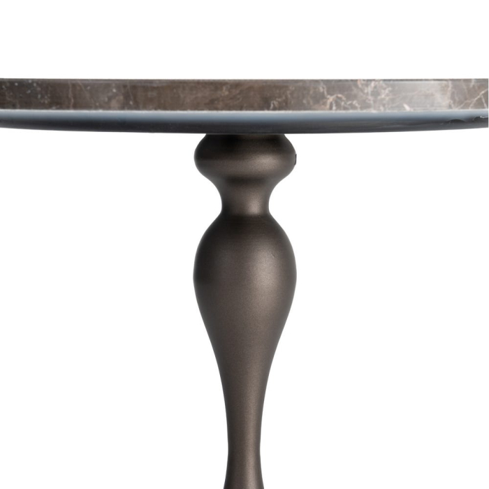 Masă laterală rotundă marmură neagră bază sculpturală [5]