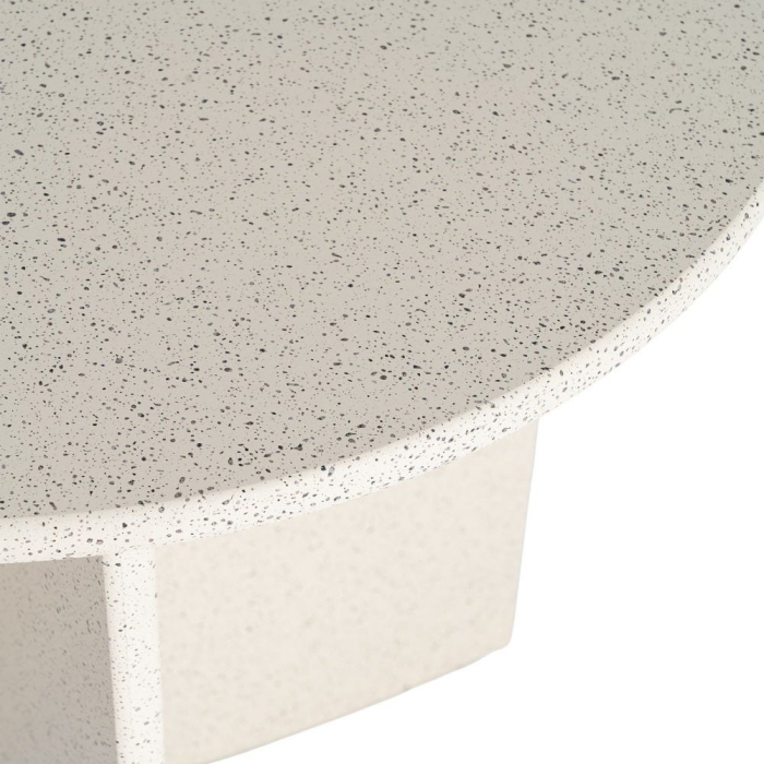 Masă laterală rotundă MDF alb terrazzo [4]