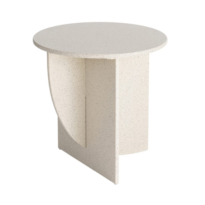Masă laterală rotundă MDF alb terrazzo [7]