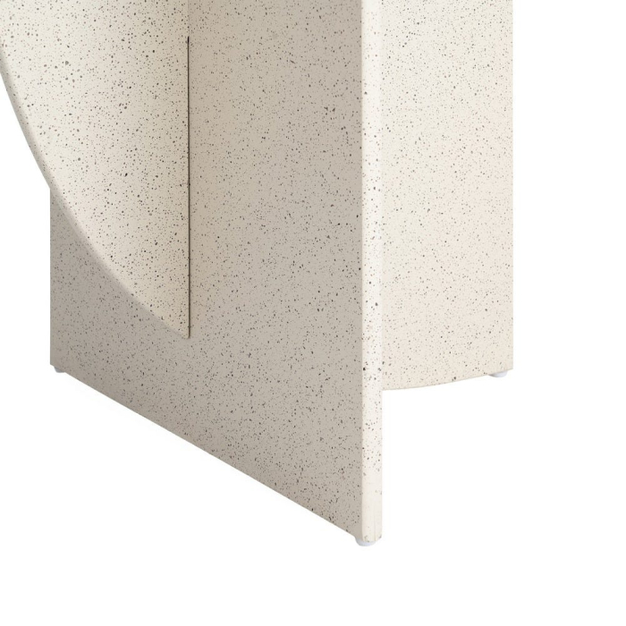 Masă laterală rotundă MDF alb terrazzo [6]