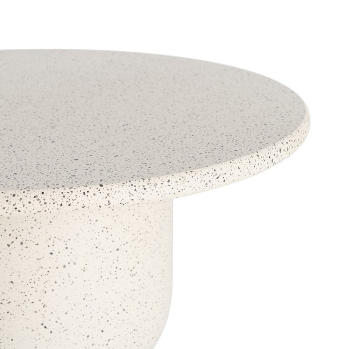 Masă laterală rotundă albă cu finisaj terrazzo [4]