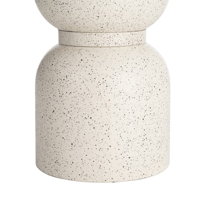 Masă laterală rotundă albă cu finisaj terrazzo [7]