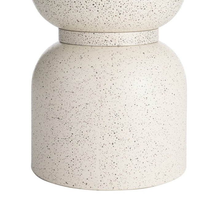 Masă laterală rotundă albă terrazzo bază volumetrică [7]