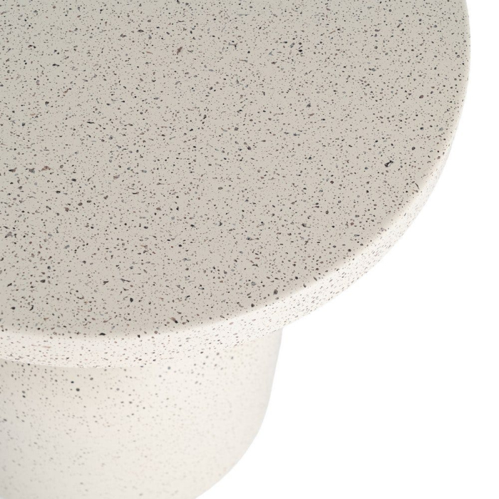 Masă laterală rotundă metal alb terrazzo bază cilindrică [5]
