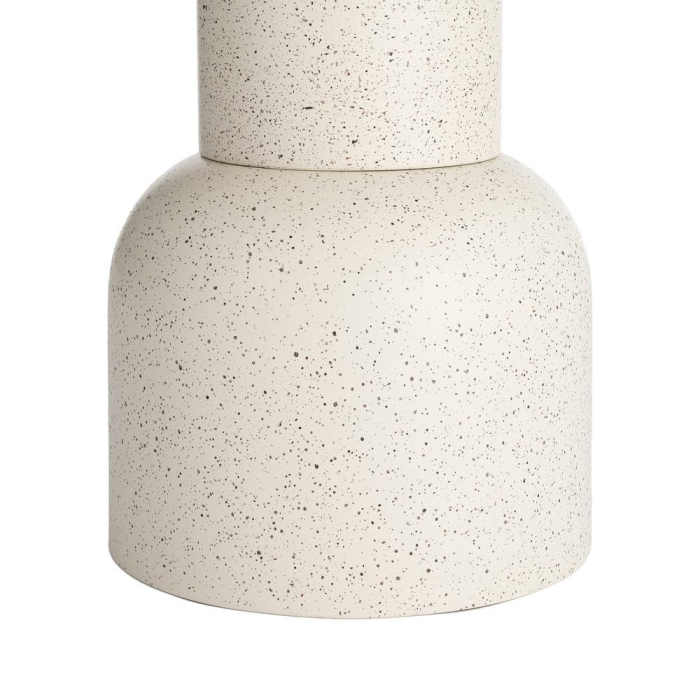 Masă laterală rotundă metal alb terrazzo bază volumetrică [7]