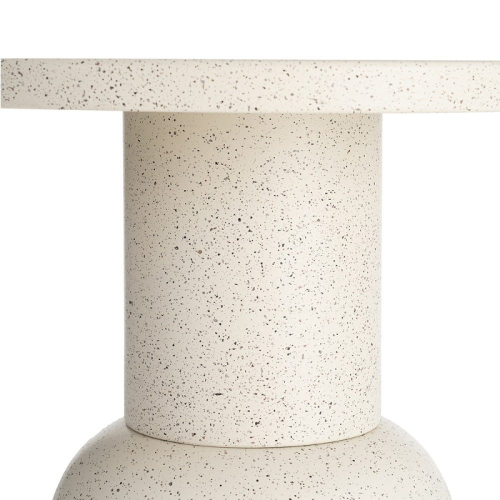 Masă laterală rotundă metal alb terrazzo bază volumetrică [5]