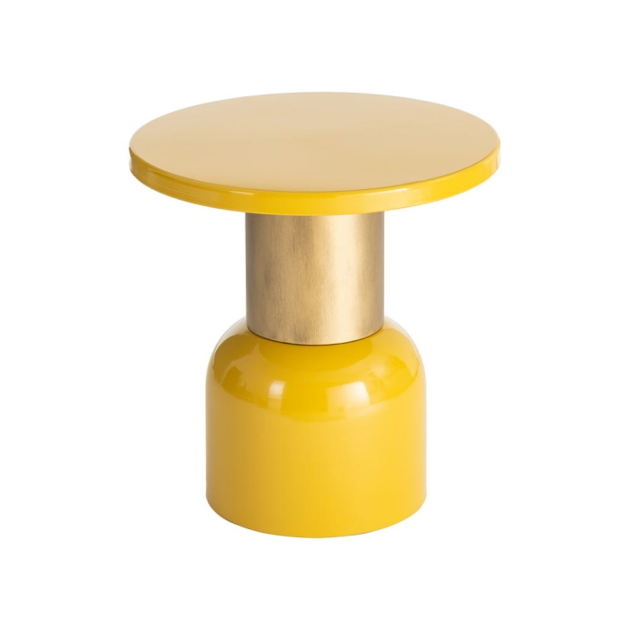 Masă laterală rotundă galben muștar bază volumetrică [7]