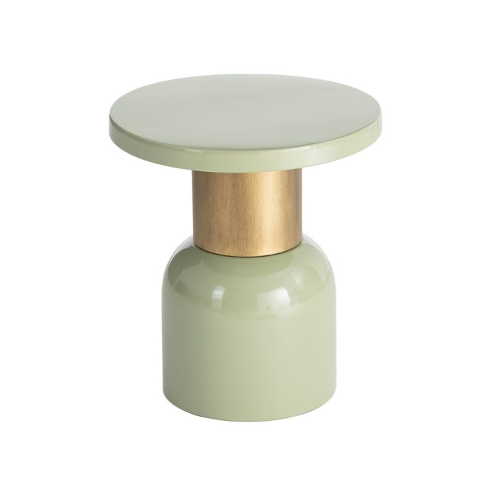 Masă laterală rotundă metal aquamarine lucios [7]