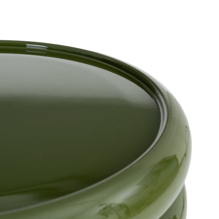 Masă laterală rotundă verde cu blat inelar dublu [5]