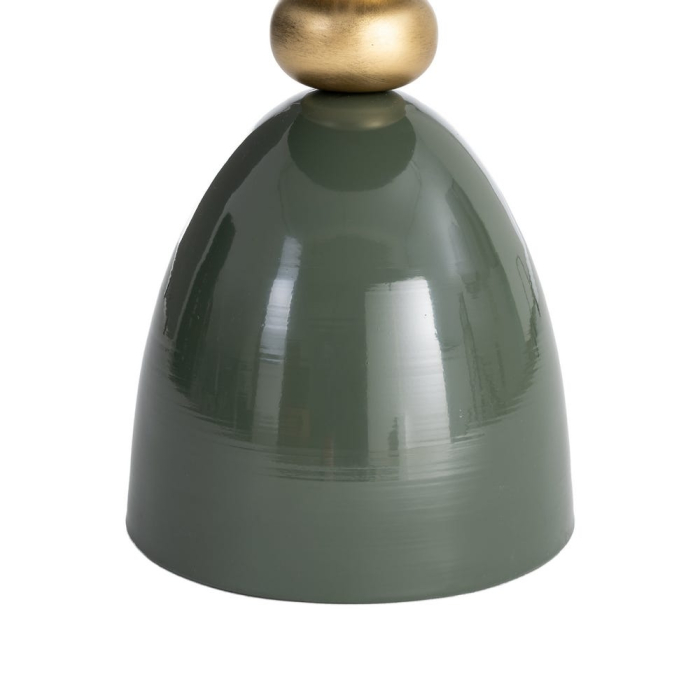 Masă laterală rotundă verde cu blat tip tavă auriu [7]