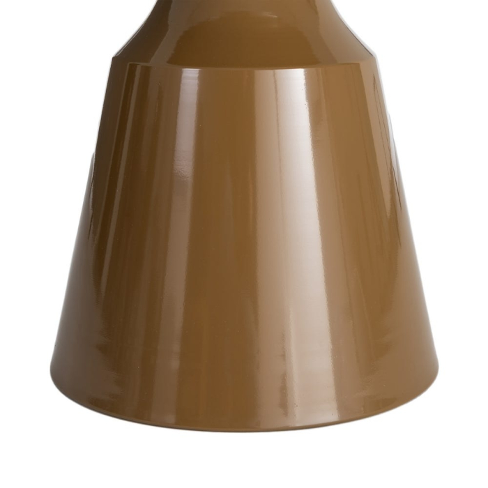 Masă laterală rotundă sticlă fumurie metal maro [7]