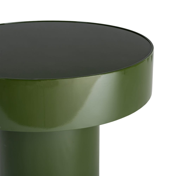 Masă laterală rotundă sticlă verde blat gros [4]