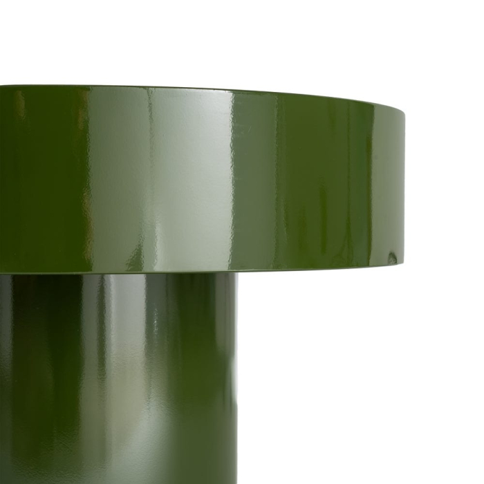 Masă laterală rotundă sticlă verde blat gros [6]