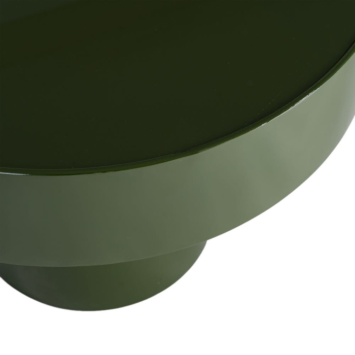 Masă laterală rotundă sticlă verde blat gros [5]