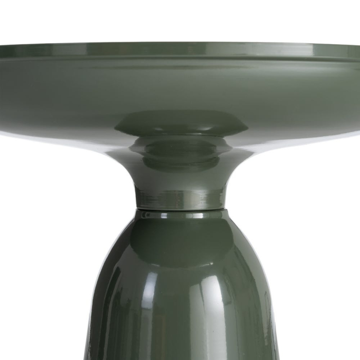 Masă laterală rotundă sticlă verde blat tip tavă [5]