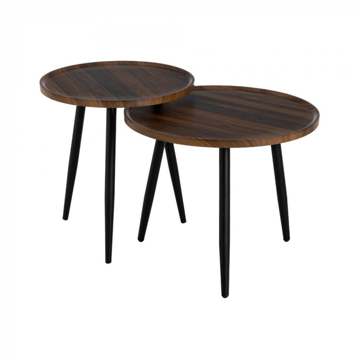 Masă rotundă maro & negru – compactă, simplă, funcțională [2]