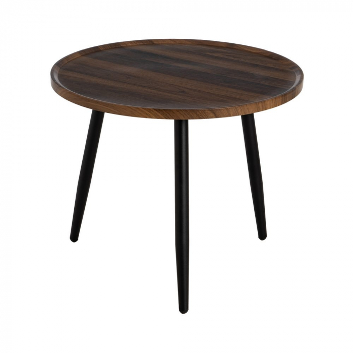 Masă rotundă maro & negru – compactă, simplă, funcțională [3]