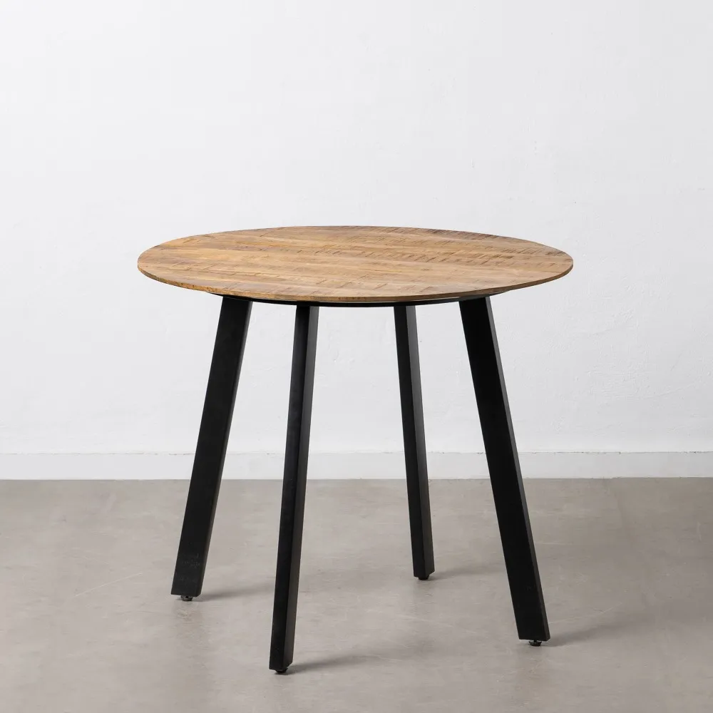 Masa Living Rotunda Lemn, Natural negru, de la creativdeco.ro [3]