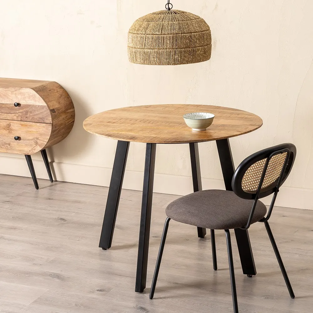 Masa Living Rotunda Lemn, Natural negru, de la creativdeco.ro [2]