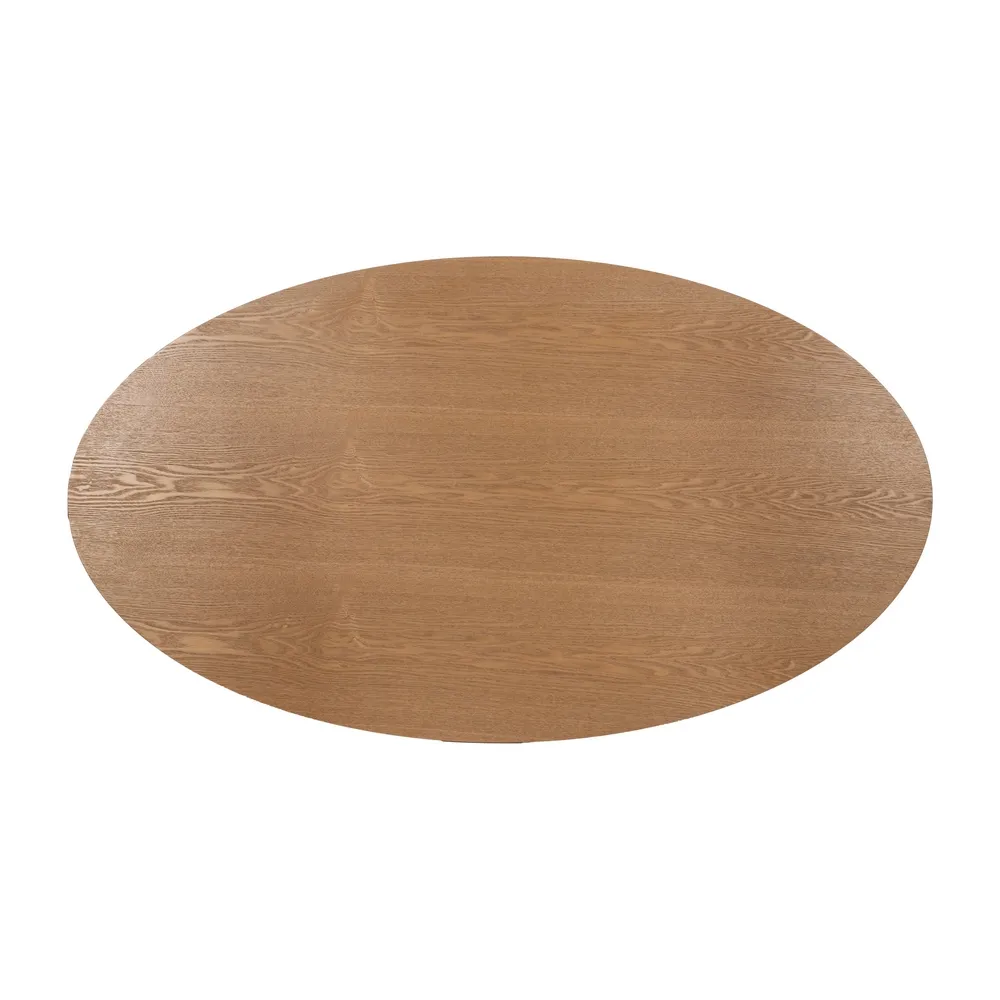 Masa ovala MDF finisaj lemn|Mese ovale de dining pentru interioare elegante [4]