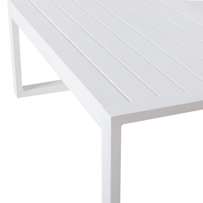 masă IO – aluminiu alb mat, design minimalist, mobilier exterior [3]