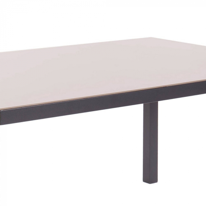 Masă Thais Charcoal – 80 cm, cu cadru antracit și blat din sticlă [3]