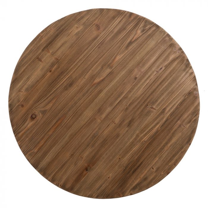 Masuta living rotunda lemn pin reciclat rustica [8]