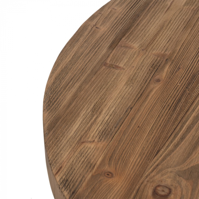 Masuta living rotunda lemn pin reciclat rustica [3]