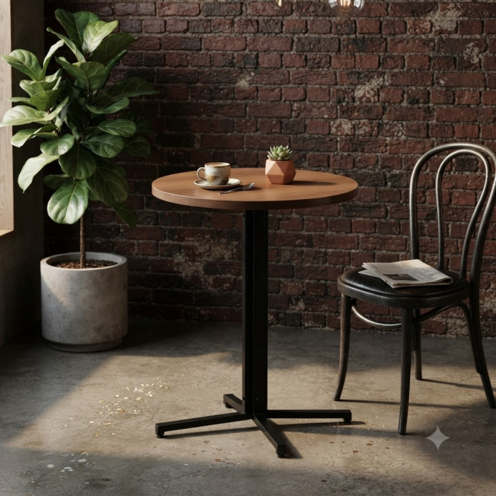 Masa Rotunda Elise, Maro Negru, MDF Metal, 60 CM - CreativDeco.ro [2]