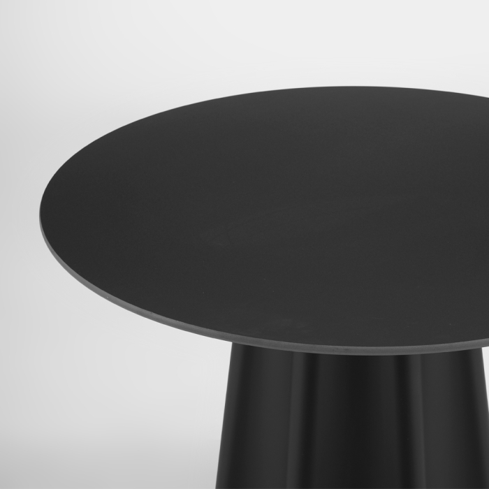 Masă rotundă de dining din ceramică neagră [3]