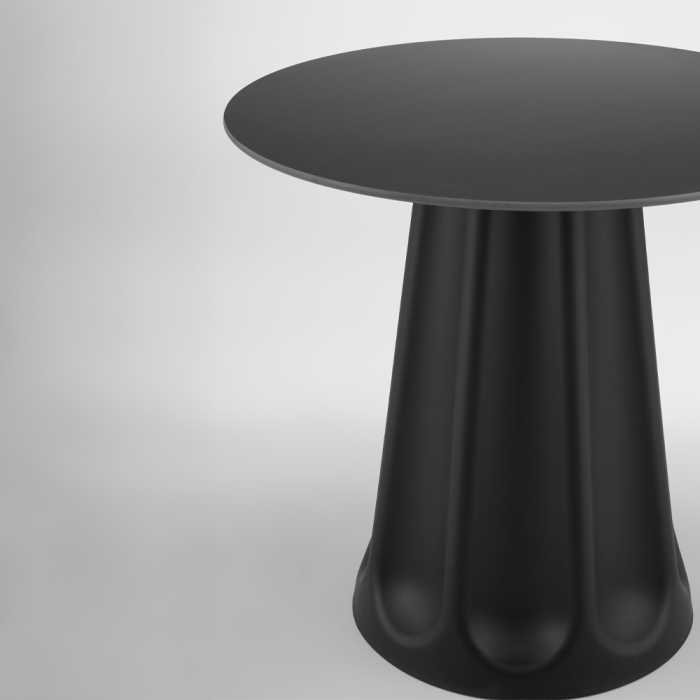 Masă rotundă de dining din ceramică neagră [2]