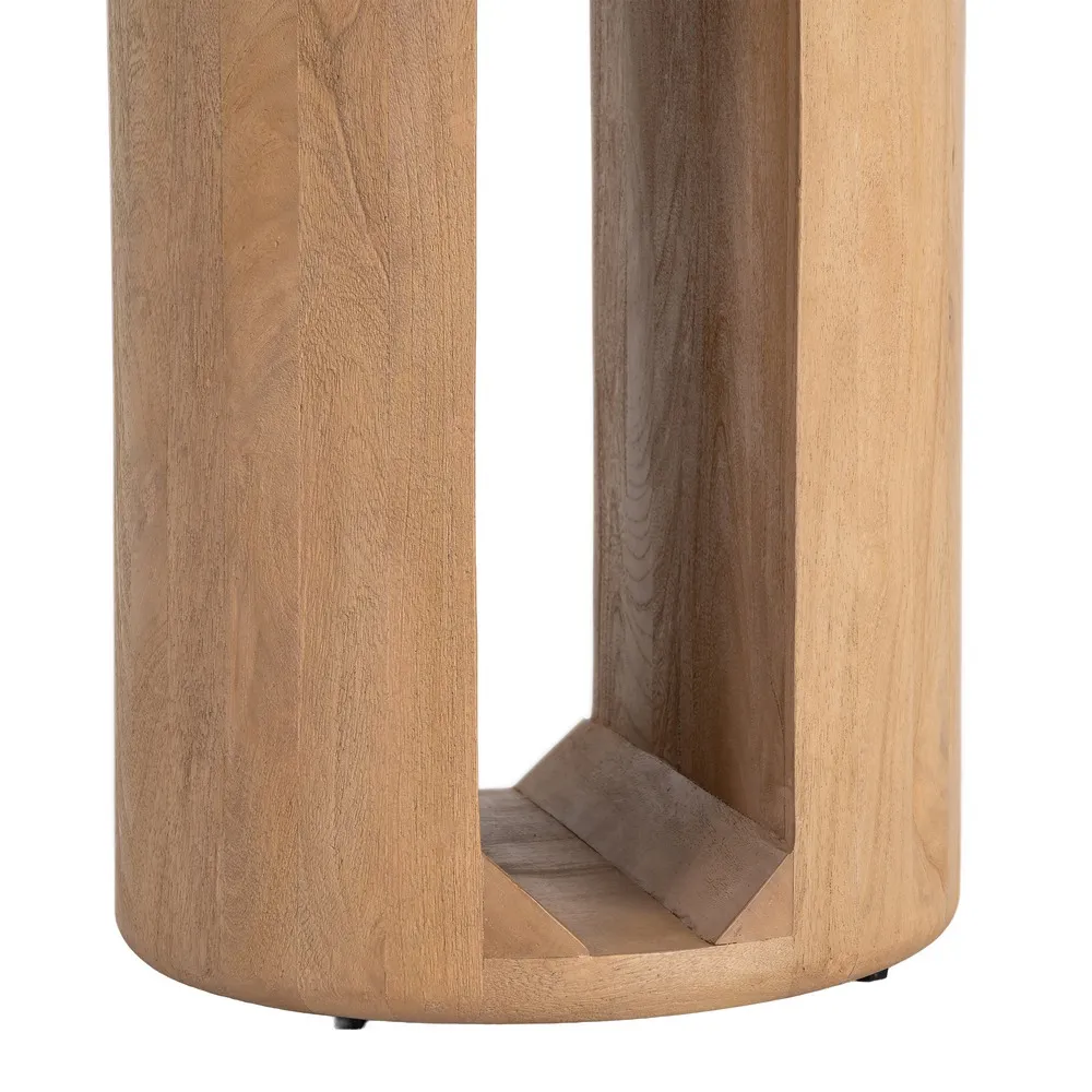 Masă rotundă de dining din lemn de mango cu aspect natural si baza cilindrica [6]