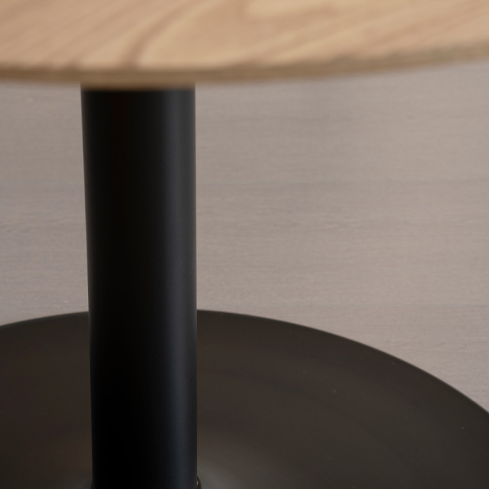 Masă rotundă de dining din MDF cu furnir de stejar [6]