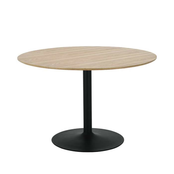 Masă rotundă de dining din MDF cu furnir de stejar [5]