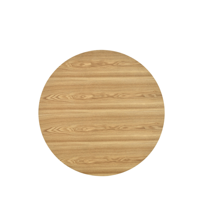 Masă rotundă de dining din MDF cu furnir de stejar [2]