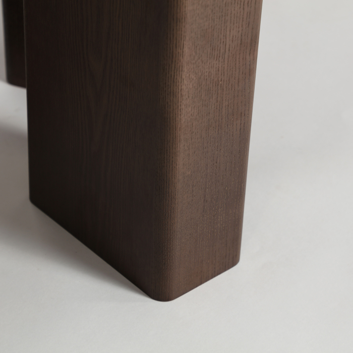 Masă rotundă de dining din MDF cu furnir de frasin pentru 4 persoane Hirzel [4]