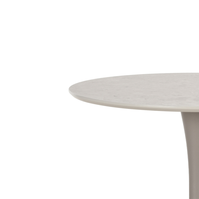 Masă rotundă de dining din MDF melaminat gri cu aspect de marmură [5]