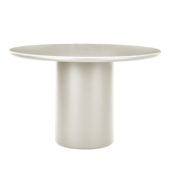 Masă rotundă de dining din MDF vopsit crem [5]