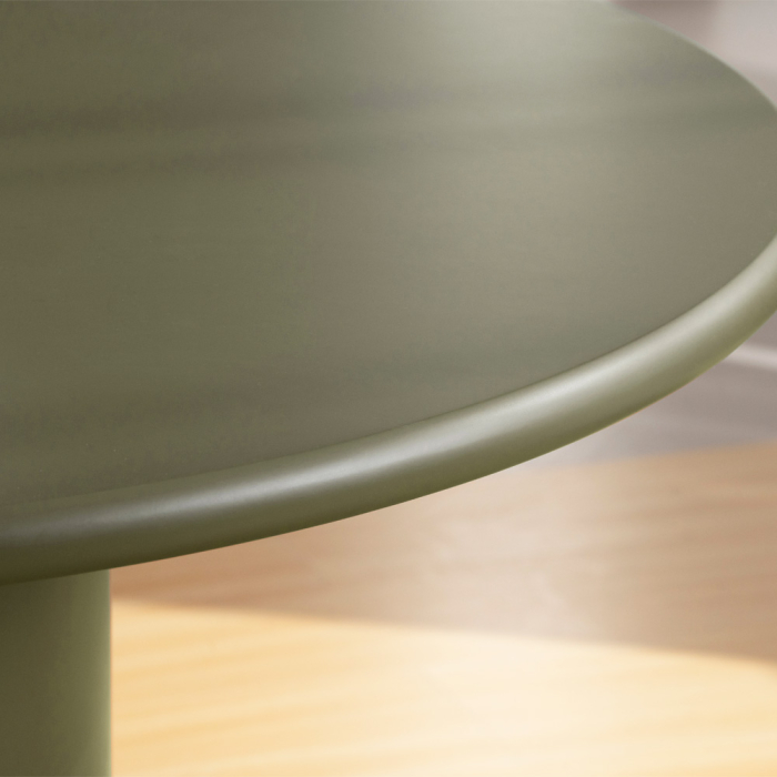 Masă rotundă de dining din MDF vopsit verde olive [3]