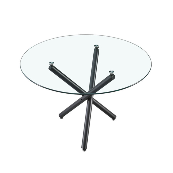 Masă rotundă de dining din sticlă securizată transparentă [4]