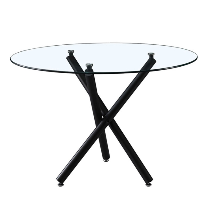 Masă rotundă de dining din sticlă securizată transparentă [3]