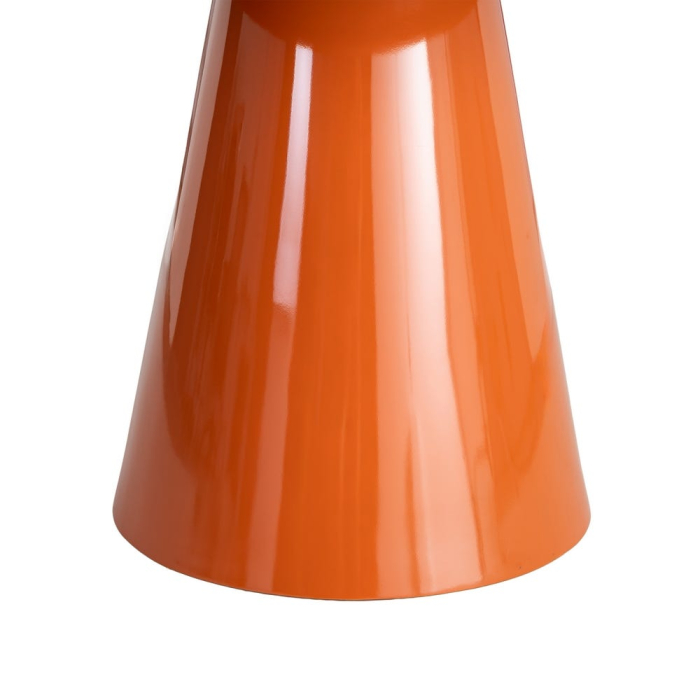 Masă rotundă de dining portocalie cu bază sculpturală [7]