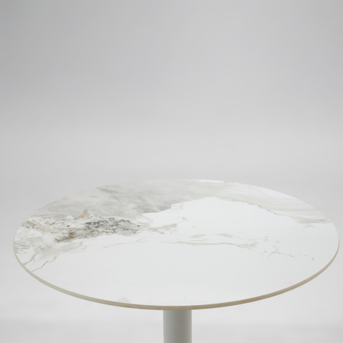 Masă de dining rotundă din ceramică albă [3]