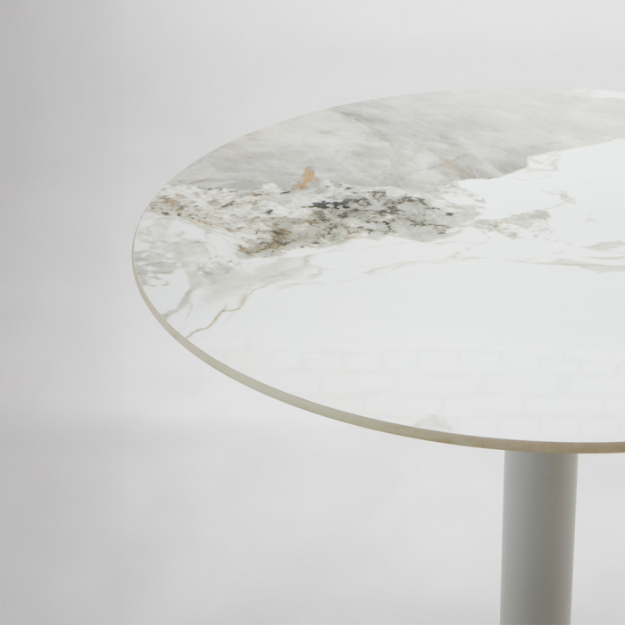 Masă de dining rotundă din ceramică albă [4]